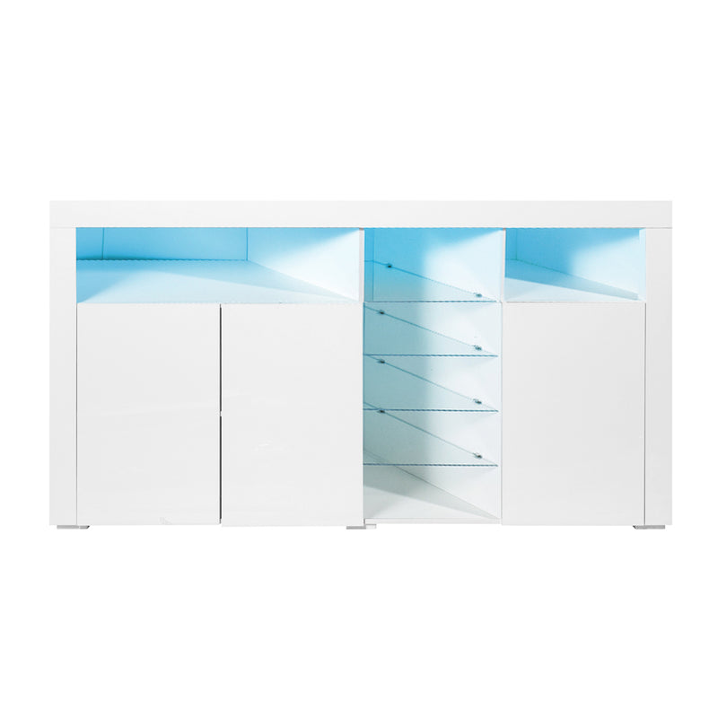 Levede Buffet Sideboard Storage Modern High Gloss Cabinet Cupboard White