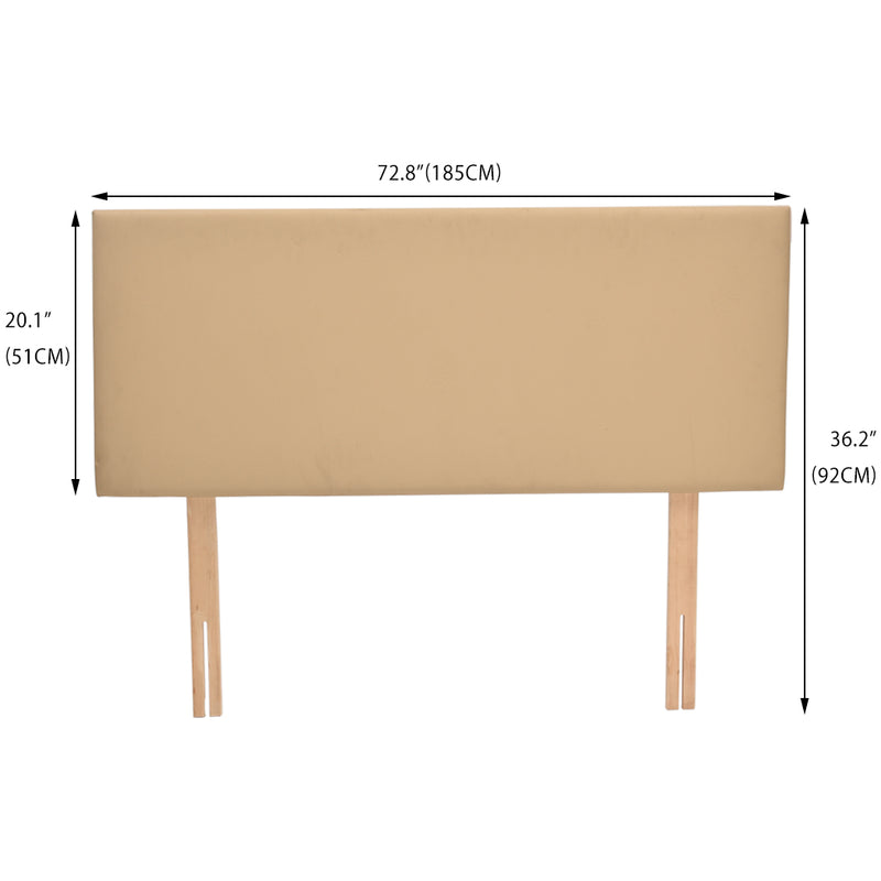 Levede PU Leather Bed Headboard with Wooden Legs in King Size in Cream Colour