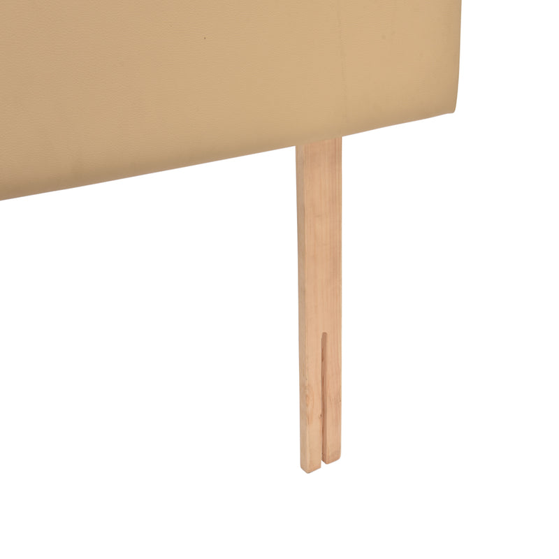Levede PU Leather Bed Headboard with Wooden Legs in King Size in Cream Colour