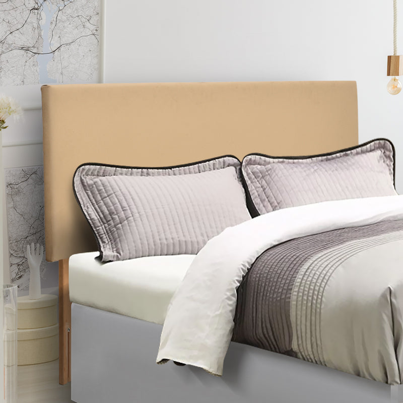 Levede PU Leather Bed Headboard with Wooden Legs in King Size in Cream Colour