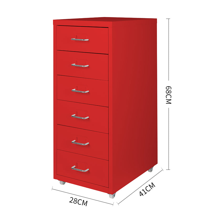 6 Tiers Steel Orgainer Metal File Cabinet With Drawers Office Furniture Red