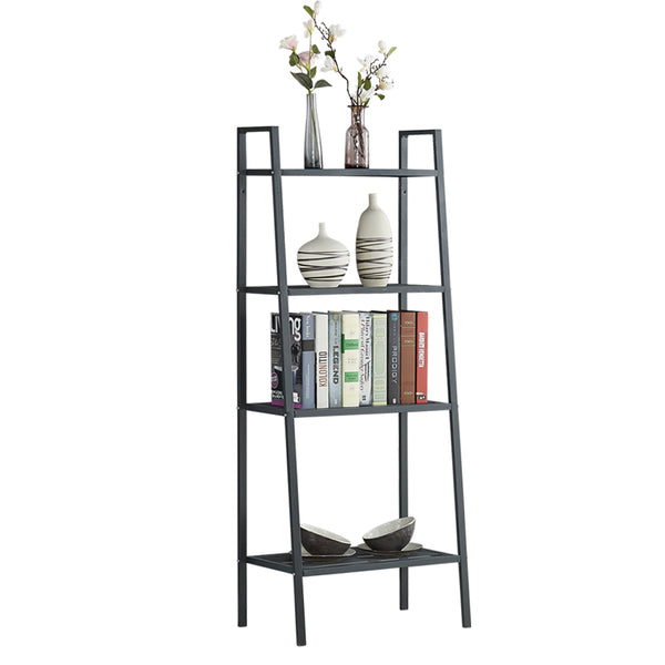 4 Tier Ladder Shelf Unit Bookshelf Bookcase Book Storage Display Rack Stand
