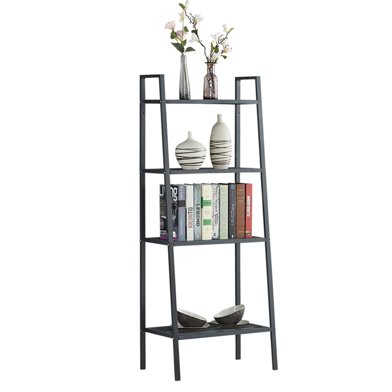 4 Tier Ladder Shelf Unit Bookshelf Bookcase Book Storage Display Rack Stand