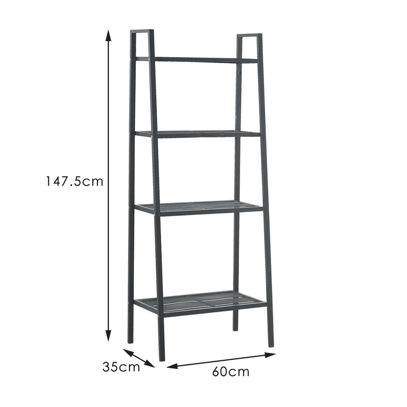 4 Tier Ladder Shelf Unit Bookshelf Bookcase Book Storage Display Rack Stand