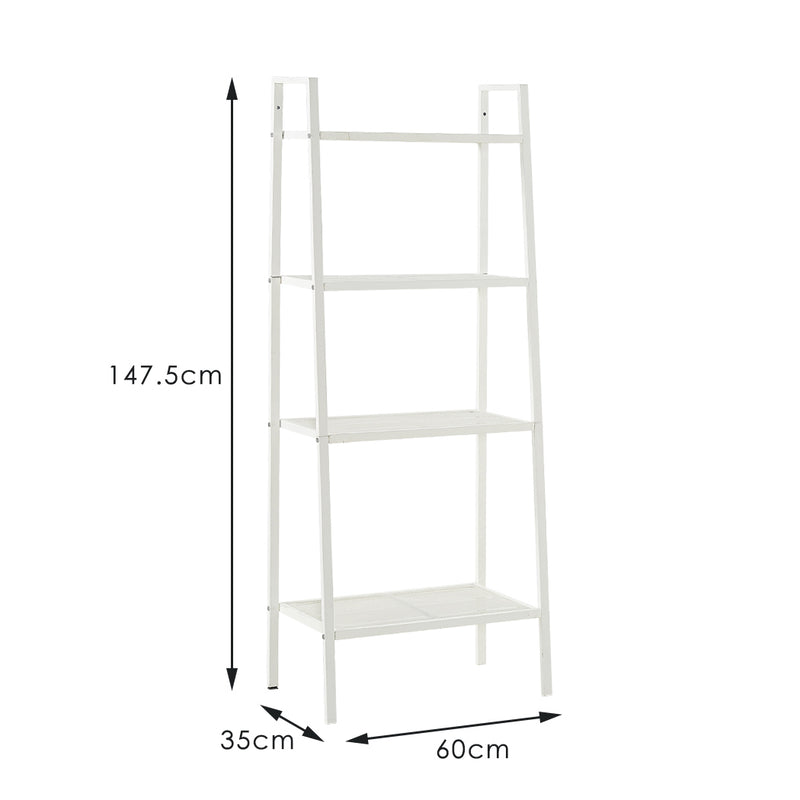 4 Tier Ladder Shelf Unit Bookshelf Bookcase Book Storage Display Rack Stand