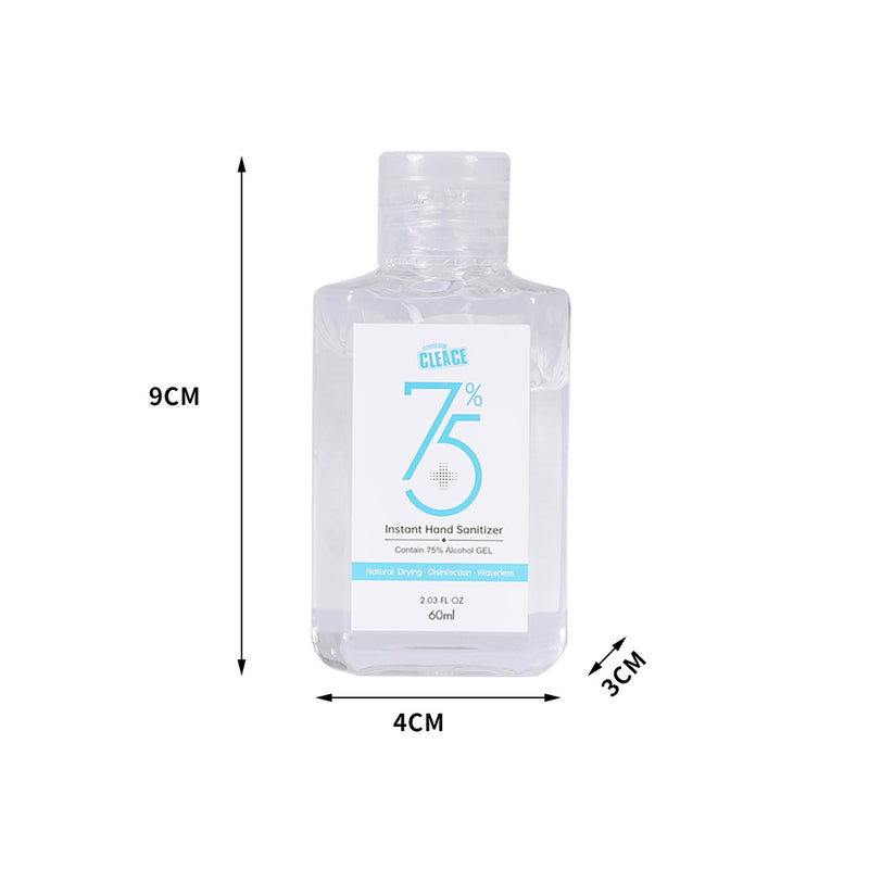 Cleace 5x Hand Sanitiser Sanitizer Instant Gel Wash 75% Alcohol 60ML