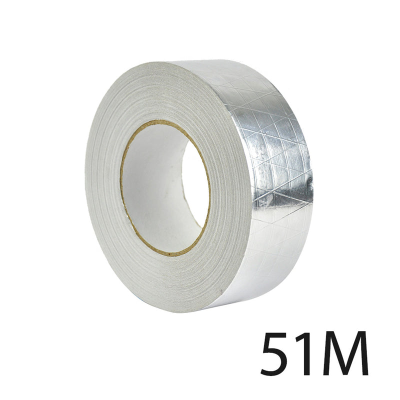 Reinforced Aluminium Foil Tape Insulation Heating Duct Silver 50mm x 50M