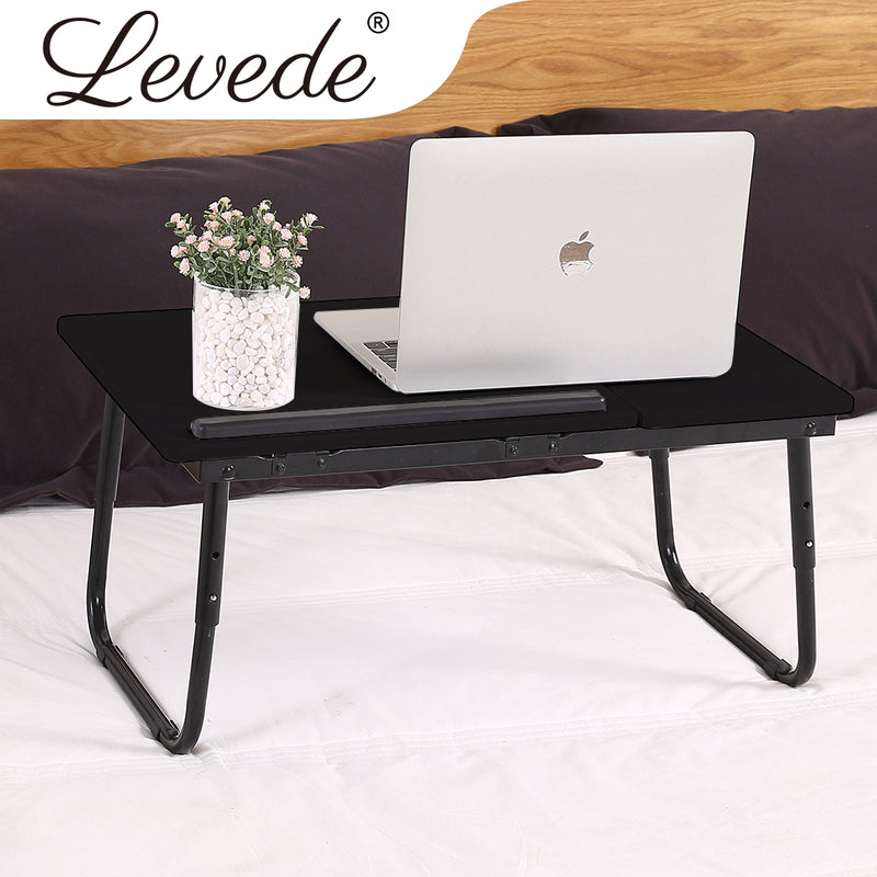 Foldable Bed Tray Laptop Table Stand Tablet Portable Tables Black