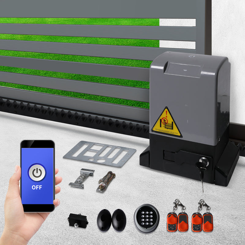 Sliding Gate Opener 1500kg 7M Automatic Motor Remote APP Control Key Pad Kit
