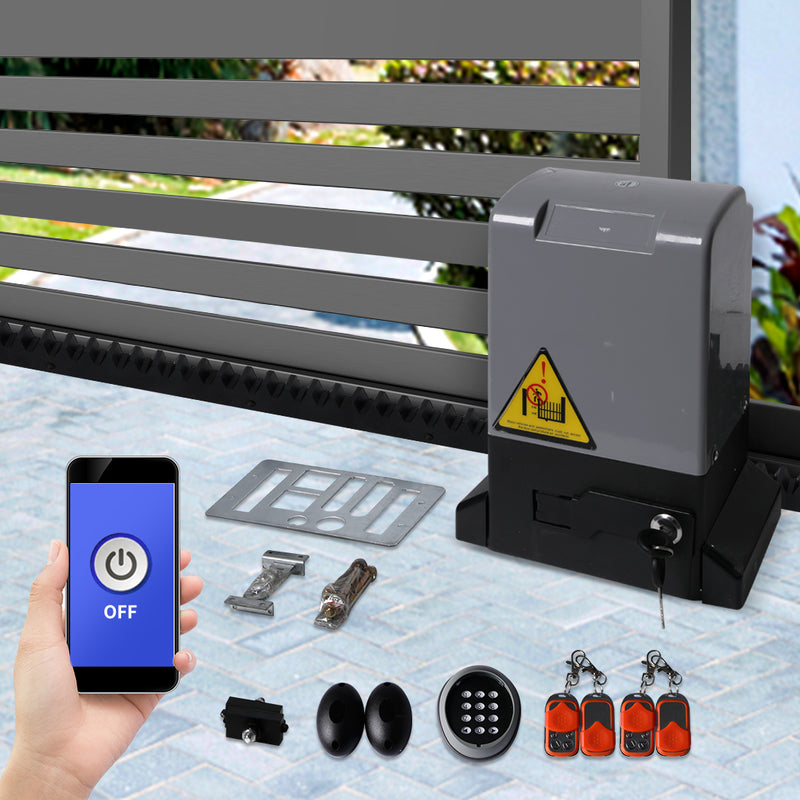 Sliding Gate Opener 1500kg 7M Automatic Motor Remote APP Control Key Pad Kit