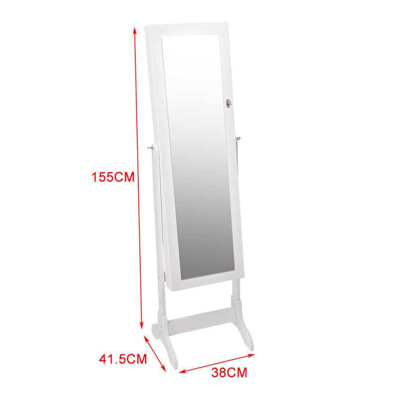 Levede Mirror Jewellery Standing Cabinet Makeup Storage Jewelry Organiser Box