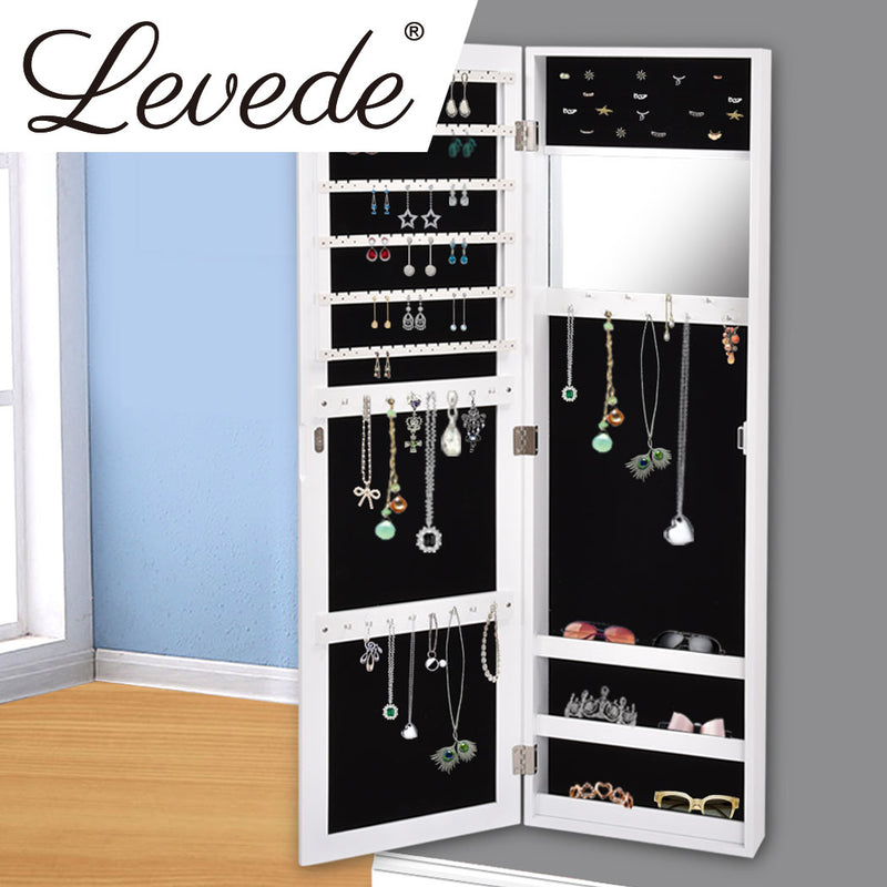 Levede Mirror Jewellery Cabinet Makeup Storage Jewelry Organiser Box Tall