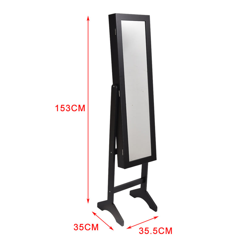 Levede Mirror Two Doors Jewellery Cabinet Makeup Storage Jewelry Organiser Box