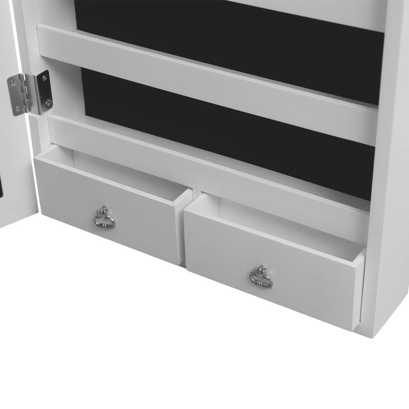 Mirror Jewellery Cabinet Makeup Storage Ear Ring Necklace Box with Drawers 2 Way
