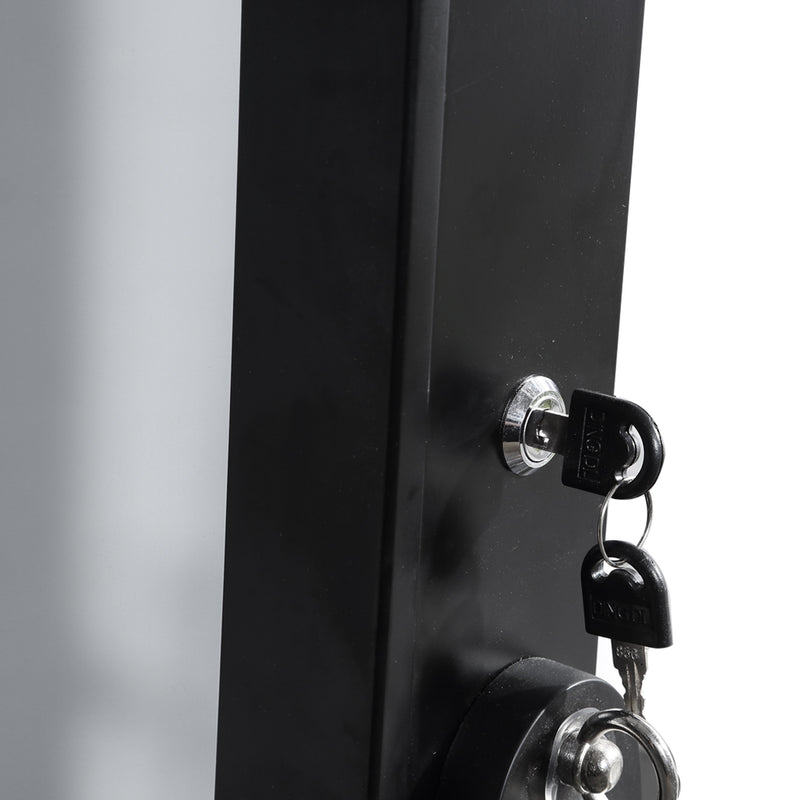 Levede Dual Use Mirrored Jewellery Dressing Cabinet with LED Light in Black