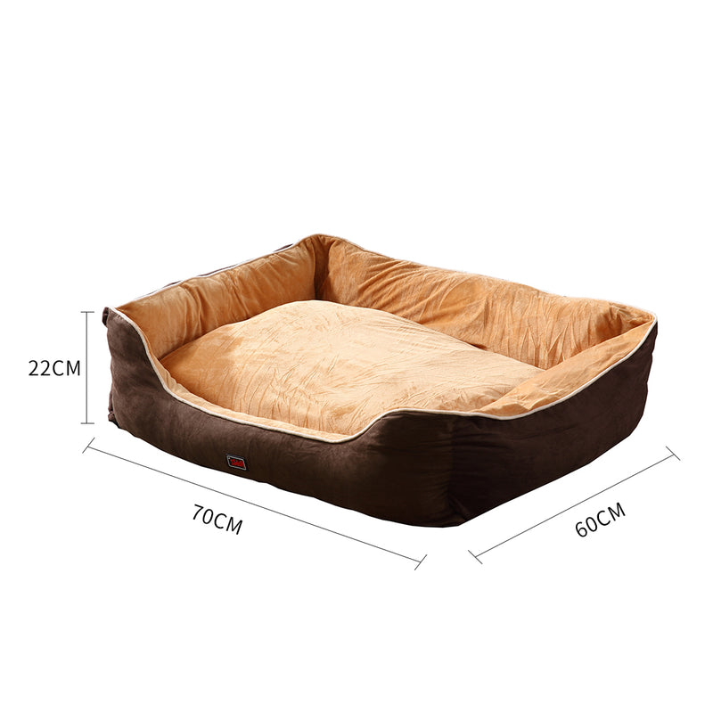 PaWz Pet Bed Mattress Dog Cat Pad Mat Puppy Cushion Soft Warm Washable M Brown