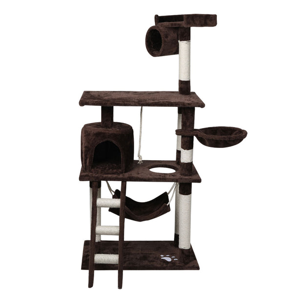 Cat Tree Beastie Scratching Post Pet Scratcher Condo Tower 140cm Dark Brown