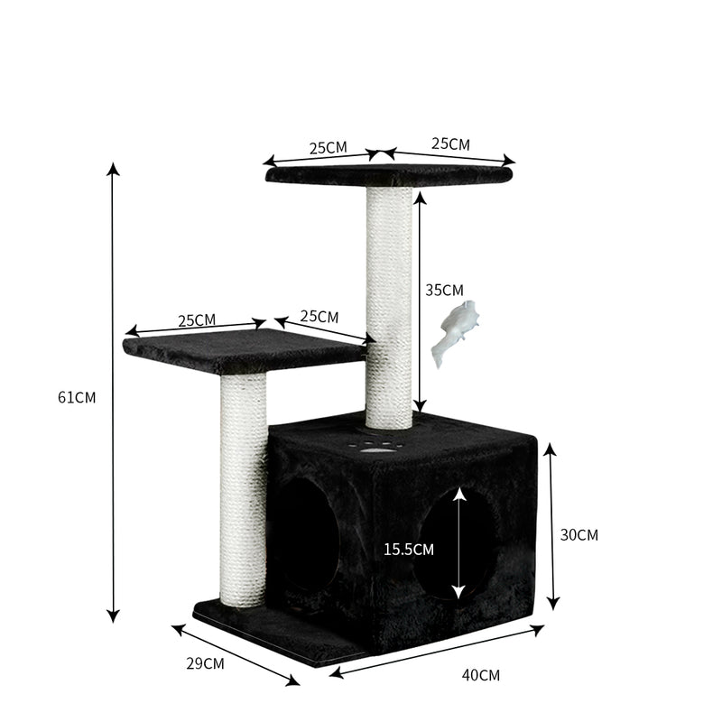 PaWz Cat Scratching Post Tree 0.6M Gym Home Condo Furniture Scratcher Pole Black