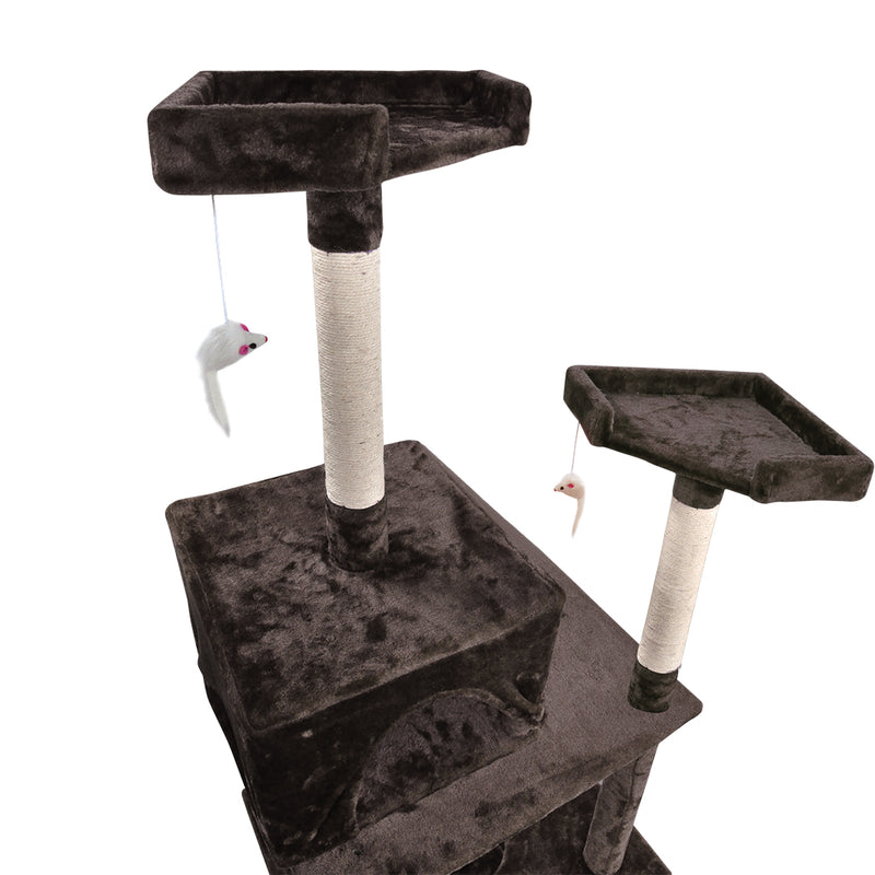 PaWz 1.98M Cat Scratching Post Tree Gym House Furniture Scratcher Dark Brown