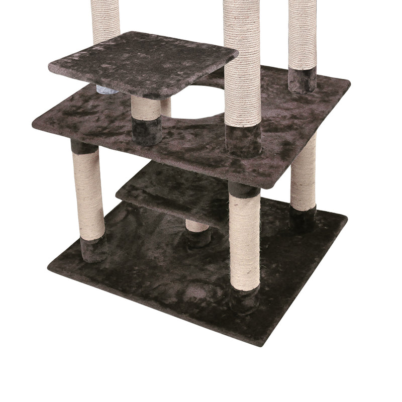 PaWz 1.98M Cat Scratching Post Tree Gym House Furniture Scratcher Dark Brown