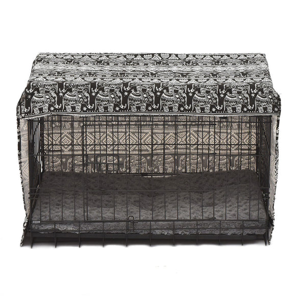 PaWz Pet Dog Cage Crate Metal Carrier Portable Kennel With Bed Cover 42"