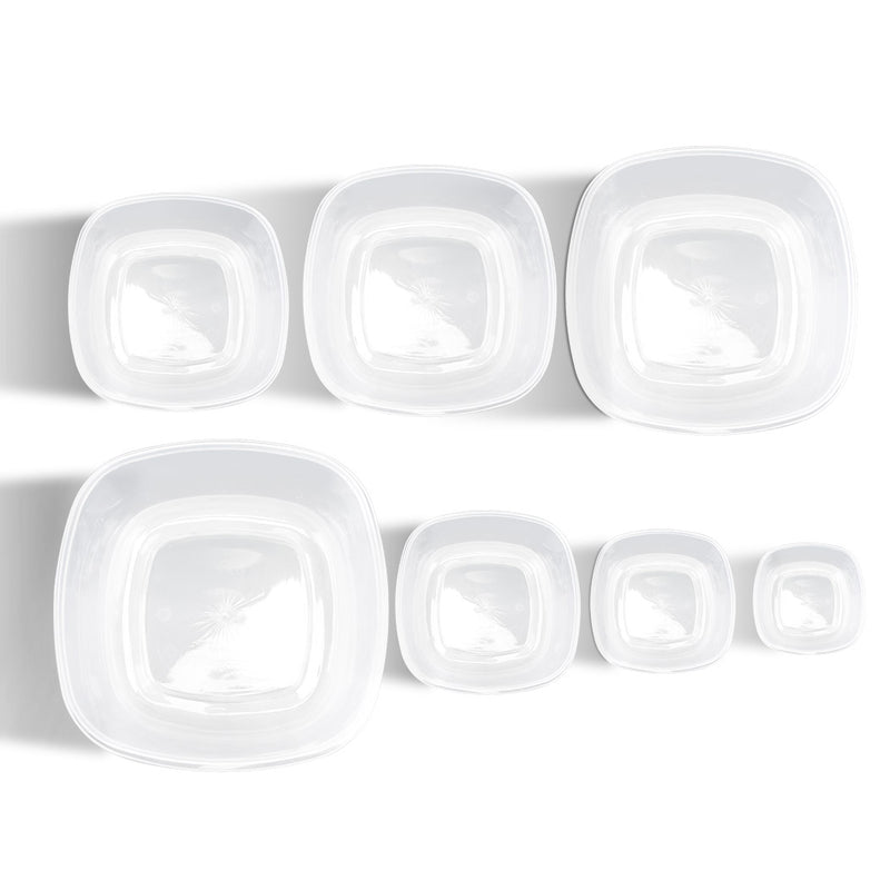 Set of 7 Reusable Bowl Food Fresh Keeping Sealing Lid Container Cover Plastic AU