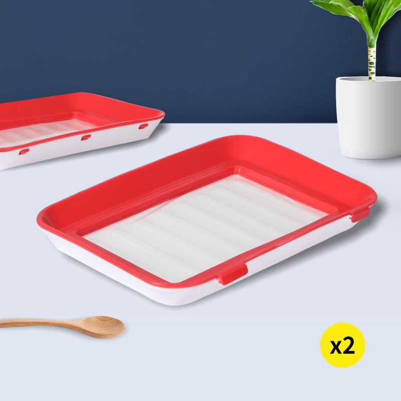 Food Containers Preservation Tray Storage Set Organizer Reusable Kitchen x2