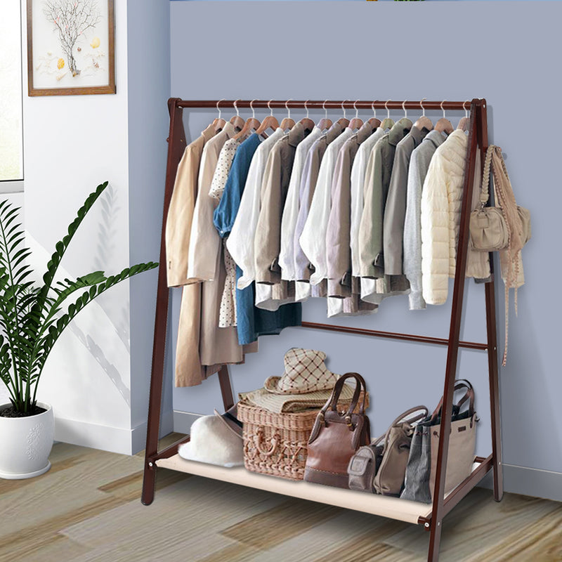 Levede Clothes Stand Garment Dyring Rack Hanger Organiser Wooden Free Standing