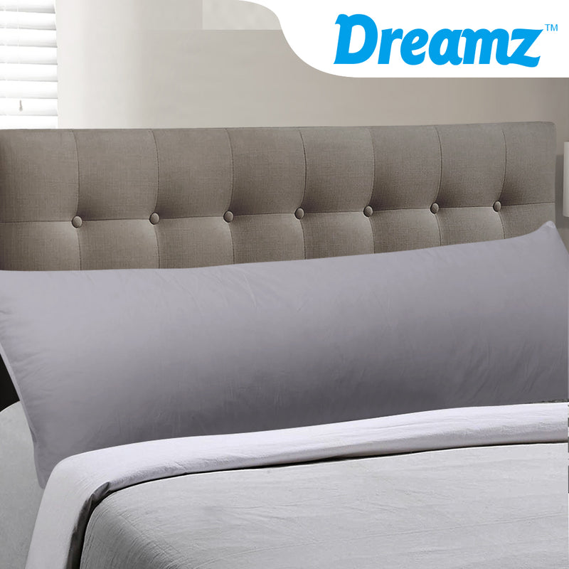 DreamZ Body Full Long Pillow Luxury Slip Cotton Maternity Pregnancy 150cm Grey