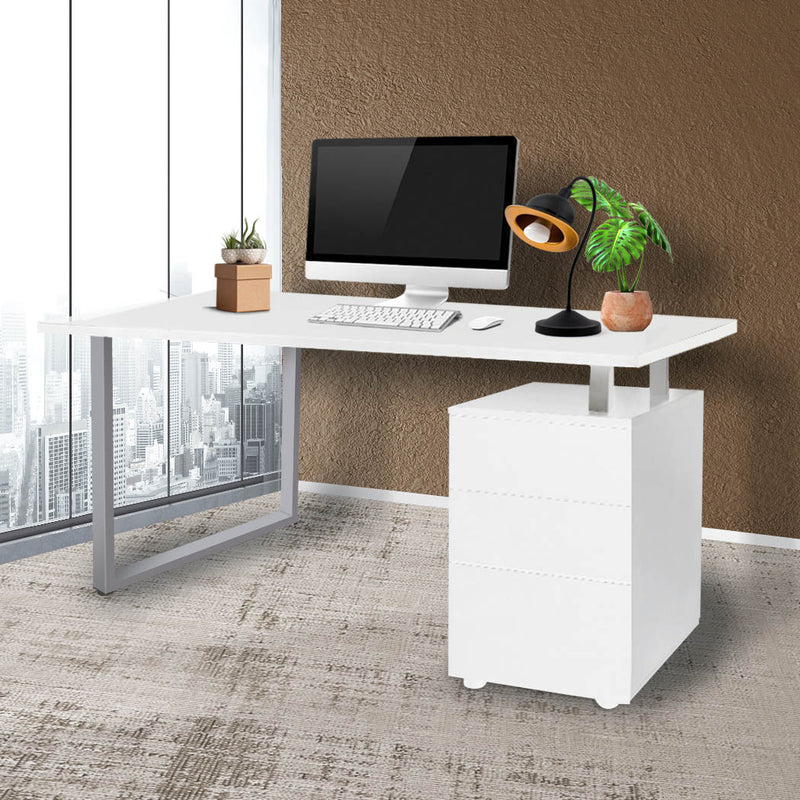 Office Computer Desk Student Laptop Study Table Home Workstation Shelf Desks White