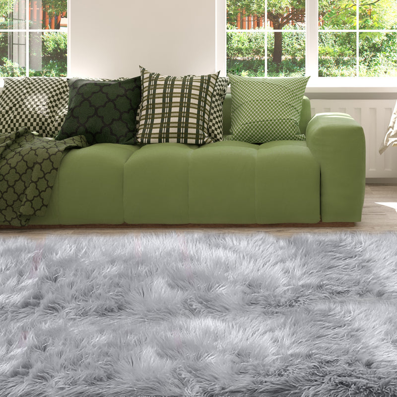 Floor Rugs Sheepskin Shaggy Rug Area Carpet Bedroom Living Room Mat 160X230 Grey