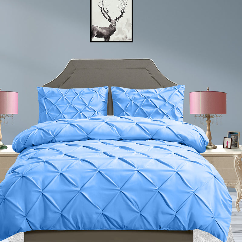 DreamZ Diamond Pintuck Duvet Cover and Pillow Case Set in UQ Size in Navy Colour