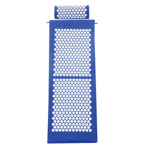 Acupressure Mat Yoga Massage Sit Lying Pain Stress Relax Blue 130 x 50cm