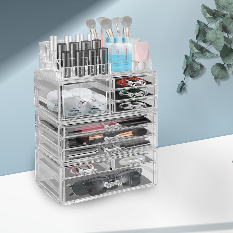 Cosmetic 10 Drawer Makeup Organizer Storage Jewellery Holder Box Acrylic Display