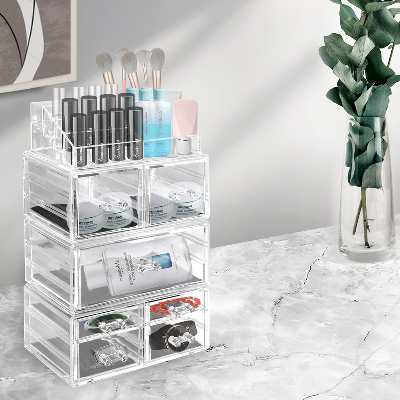 Cosmetic 7 Drawer Makeup Organizer Storage Jewellery Holder Box Acrylic Display