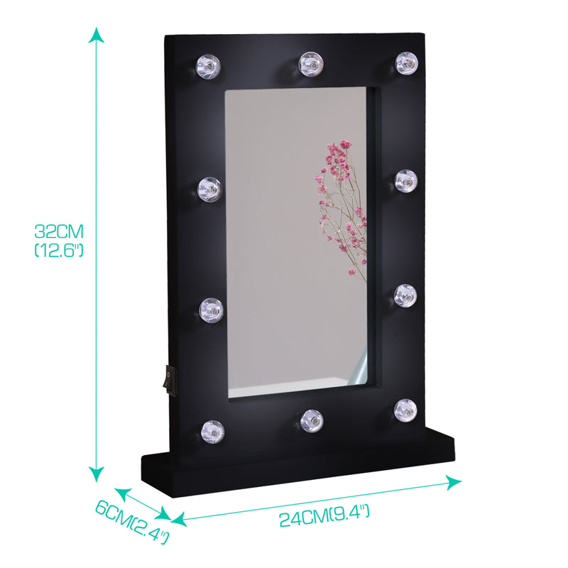 Hollywood LED Vanity Mirror Light Kit for Makeup Dressing Table Black