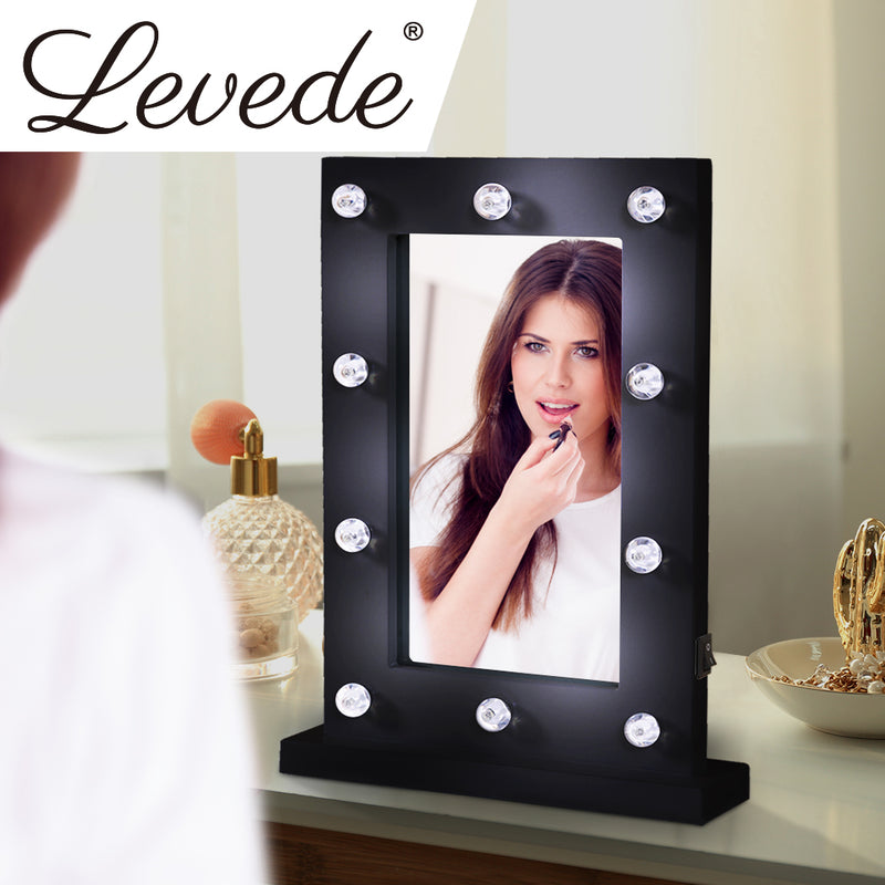 Hollywood LED Vanity Mirror Light Kit for Makeup Dressing Table Black
