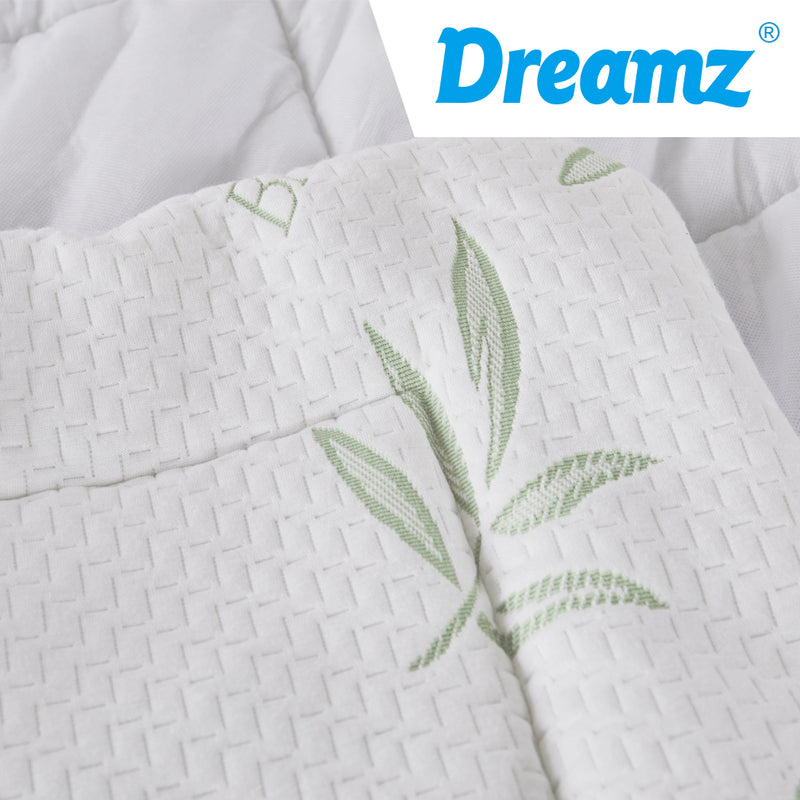 Dreamz Bamboo Pillowtop Mattress Topper Protector Waterproof Cool Cover King