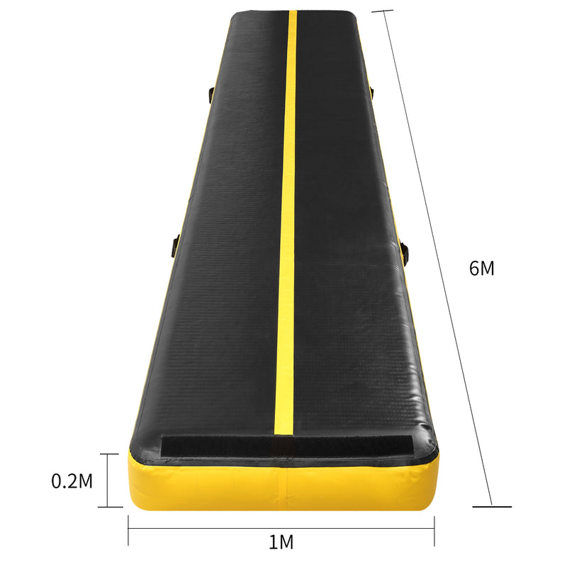 6x1M Air Track Inflatable Mat Airtrack Tumbling Electric Air Pump Gymnastics