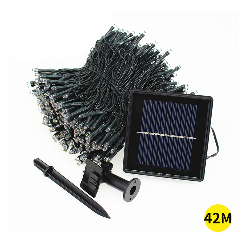 42M 400LED String Solar Powered Fairy Lights Garden Christmas Decor Cool White