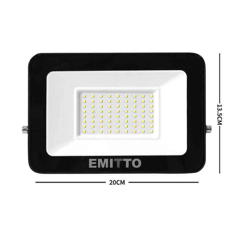 Emitto LED Flood Light 50W Outdoor Floodlights Lamp 220V-240V IP65 Cool White