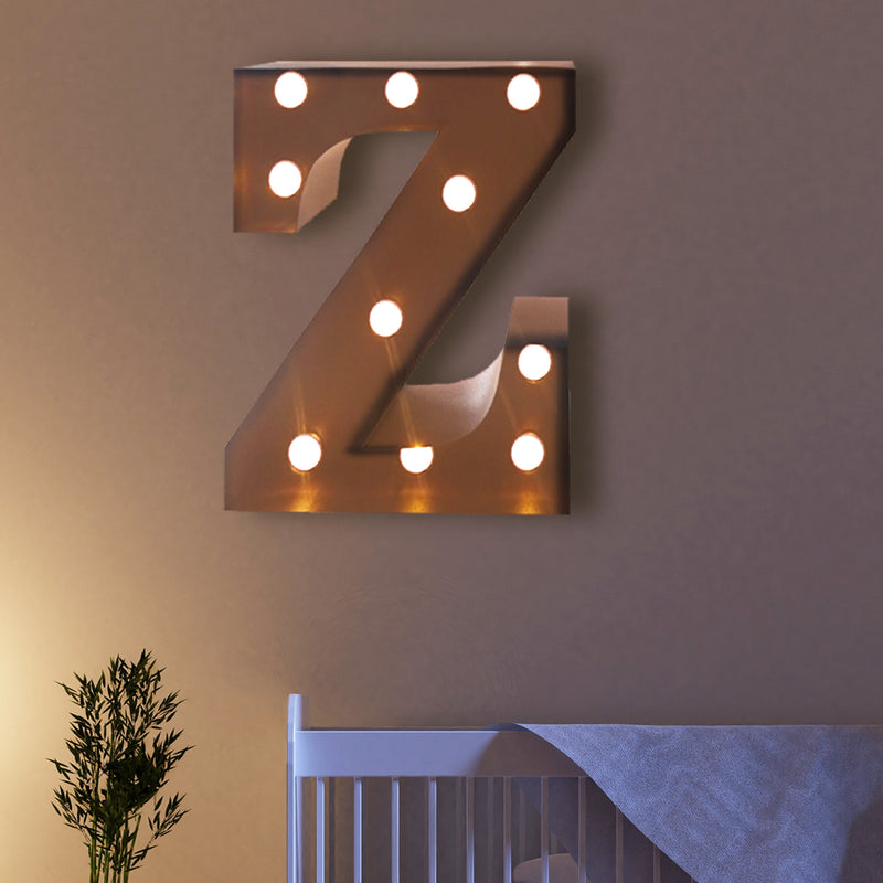 LED Metal Letter Lights Free Standing Hanging Marquee Event Party Decor Letter Z