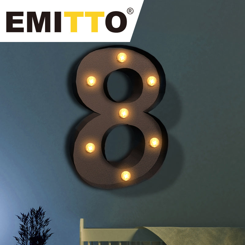 LED Metal Number Lights Free Standing Hanging Marquee Event Party Decor Number 8