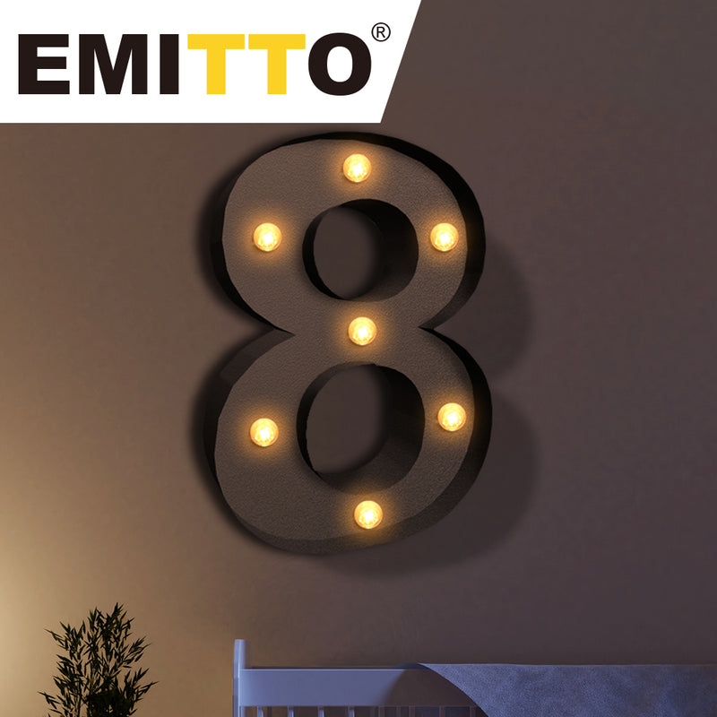LED Metal Number Lights Free Standing Hanging Marquee Event Party Decor Number 8