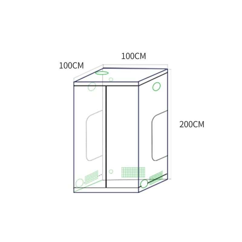 Garden Hydroponics Grow Room Tent Reflective Aluminum Oxford Cloth 100x100cm