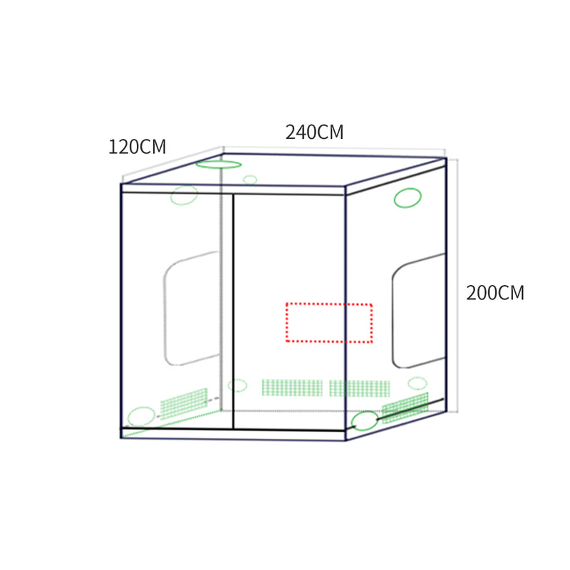 Garden Hydroponics Grow Room Tent Reflective Aluminum Oxford Cloth 240x120cm