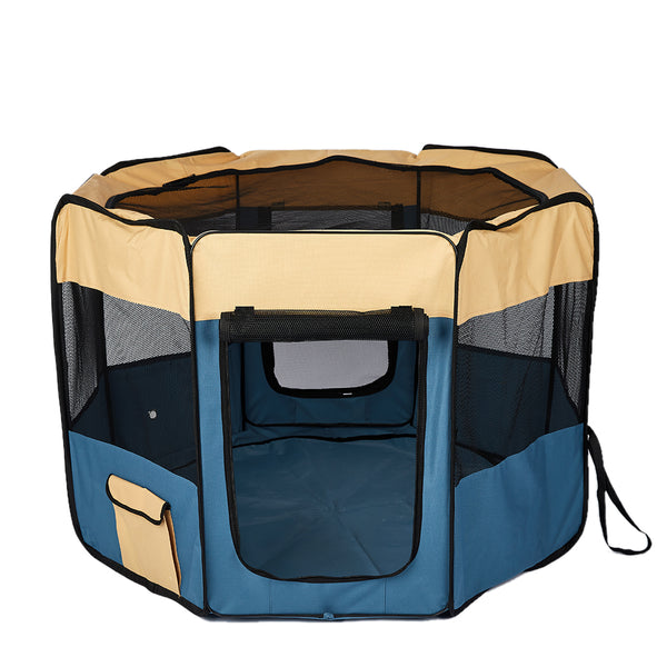 8 Panel Pet Playpen Dog Puppy Play Exercise Enclosure Fence Blue M