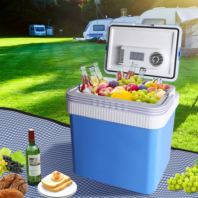 24L Cool Ice Insulated Box Cooler Cooling Heating Portabl Storage Camping Fridge
