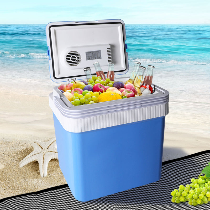 24L Cool Ice Insulated Box Cooler Cooling Heating Portabl Storage Camping Fridge