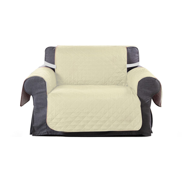 1 Seater Couch Sofa Cover Removable Quilted Slipcover Pet Kids Protector